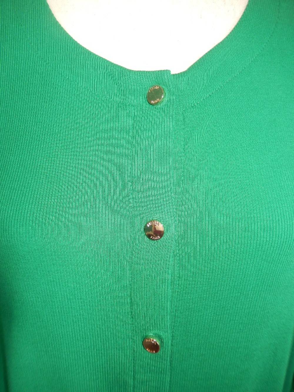 Aleeza Paris Kelly Green Knit Ribbed Button Down Lounge Midi Dress New L - Picture 6 of 8